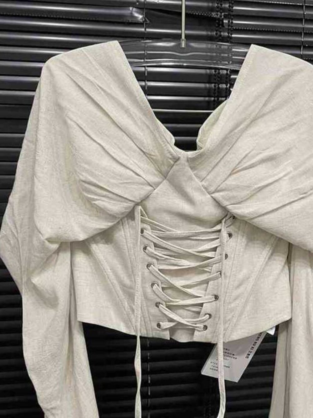 White Ruched Corset Top
